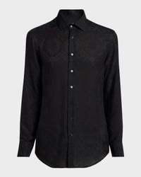Men's Floral Silk Sport Shirt