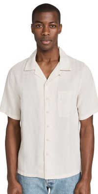 Onia Air Linen Convertible Camp Shirt Stone XXL