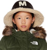 MM6 Maison Margiela Kids Brown Logo Faux-Leather Bucket Hat