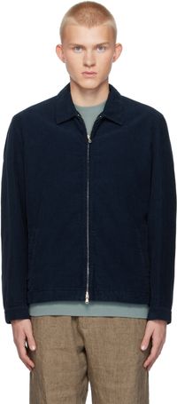 Sunspel Navy Cord Harrington Jacket