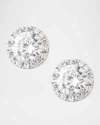 Sterling Silver 1.5ct Pave Stud Earrings