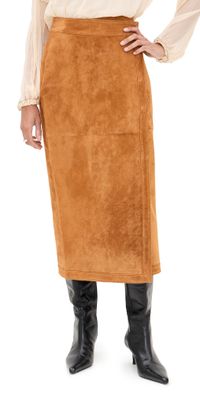 Hunter Bell Winona Suede Skirt Nutmeg 12