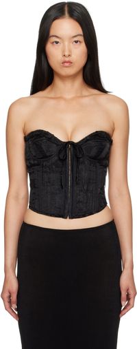 GUIZIO Corset noir à nervures