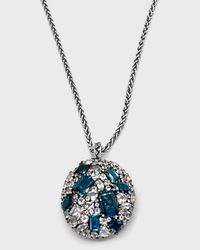 London Blue Topaz and Quartz Pendant