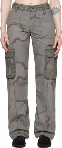 Marine Serre Gray Regenerated Camo Trousers