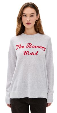 Lingua Franca Bowery Hotel Cashmere Crew Neck Sweatshirt Smoke L