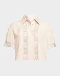 Tania Embroidered Button-Front Top