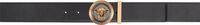 Versace Black Enamel Medusa Biggie Leather Belt