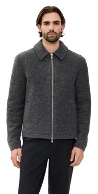 Wax London Wool Eldon Zip Jacket Mid Grey XL