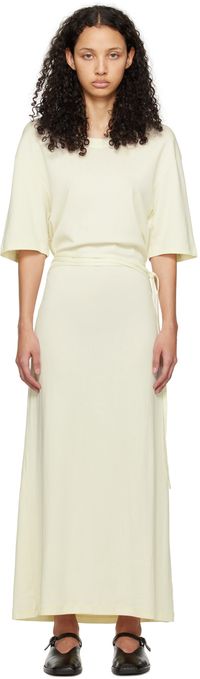 LEMAIRE Yellow Belted Midi Dress