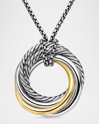 Crossover Small Pendant with Gold on Chain