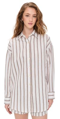 Vitamin A Playa Boyfriend Shirt Earth Stripe M