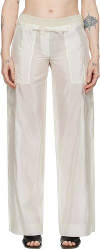 Palm Angels Pantalon blanc cassé à cordon coulissant