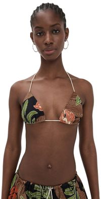 Fe Noel Triangle Bungee Bra Palm Jacquard M