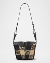 x Paula's Ibiza Hammock Top-Handle Bag in Gingham Raffia