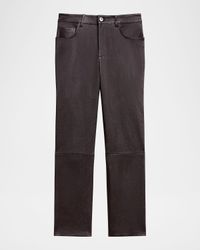 Mid-Rise Nappa Leather Pants