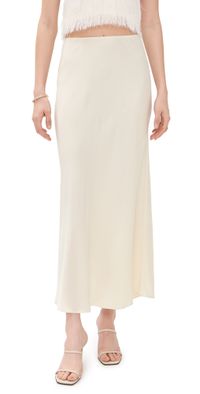 Bec + Bridge Silk Bias Maxi Skirt Cream 10