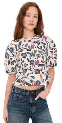 Apiece Apart Lino Top Garden Floral Cream 4