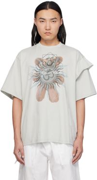 Ottolinger T-shirt surdimensionné gris à assemblage déconstruit