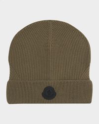 Men's Wool Beanie with Tonal Logo