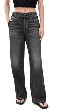 rag & bone Miramar Wide Leg Track Pants Washed Black XS