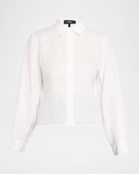 Button-Front Linen Shirt