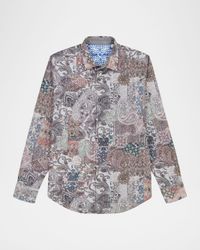 Men's Remsen Paisley Patchwork Button-Down Shirt