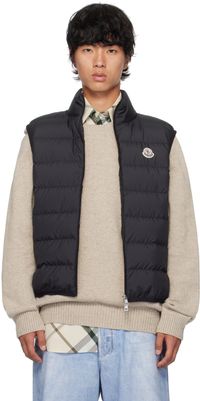 Moncler Veste Contrin noire rembourrée en duvet