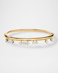 18K Yellow Gold Barre Floating Diamond Bangle Bracelet