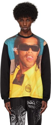 KidSuper Black Ronaldinho Edition Printed Long Sleeve T-shirt