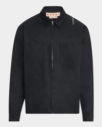 Men's Boxy Mending Logo Overshirt