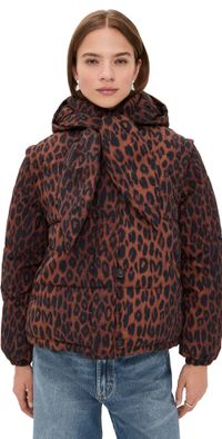 Damson Madder Pearl Puffer Jacket Leopard 8