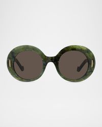 Men's Anagram Acetate and Nylon Round Sunglasses