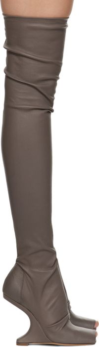 Rick Owens Lilies Gray Porterville Cantilever 11 Tall Boots
