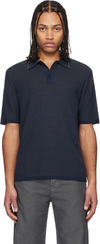 rag & bone Navy Harvey Knit Polo