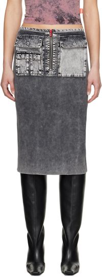 Diesel Jupe midi M-Meryn grise