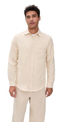 Portuguese Flannel Teca 2.0 Brushed Flannel Button Down Shirt Ecru S