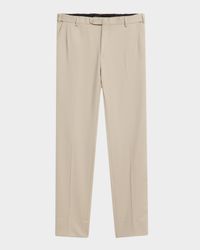 Men's Wool Twill Flat-Front Pants
