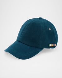 Men's Suede Signature Stripe Applique Baseball Cap