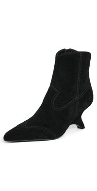 SIMKHAI Shadow Suede Western Ankle Boots Black 35