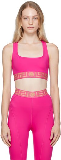 Versace Underwear Pink Greca Sport Bra