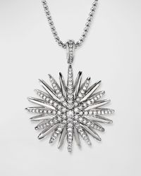 Starburst Pendant White Diamond Necklace