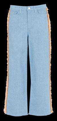 Karl Lagerfeld - Jean droit et tissu bouclé en coton stretch - Taille 29 - Bleu
