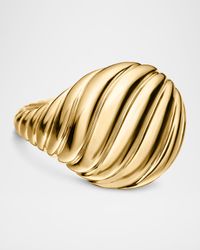 Sculpted Cable Pinky Ring in 18K Gold, 13mm