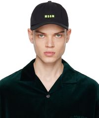 MSGM Black Embroidered Cap