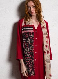 Nice Things - Foulard imprimé en coton - Taille Unique - Beige
