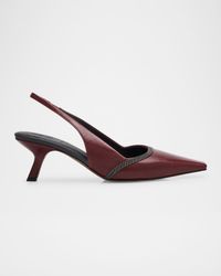 Leather Monili Slingback Pumps