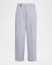 High-Rise Cropped Twill Pants