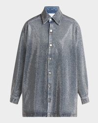 Crystal Hotfix Denim Overshirt