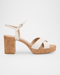 Dayna Leather Crisscross Platform Sandals